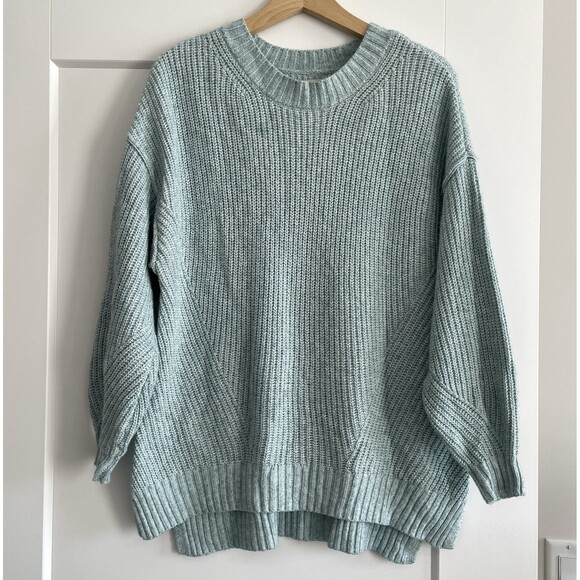 American Eagle Chunky Knit Oversized Pullover Sweater Pastel Blue Womens Size M - Picture 1 of 13